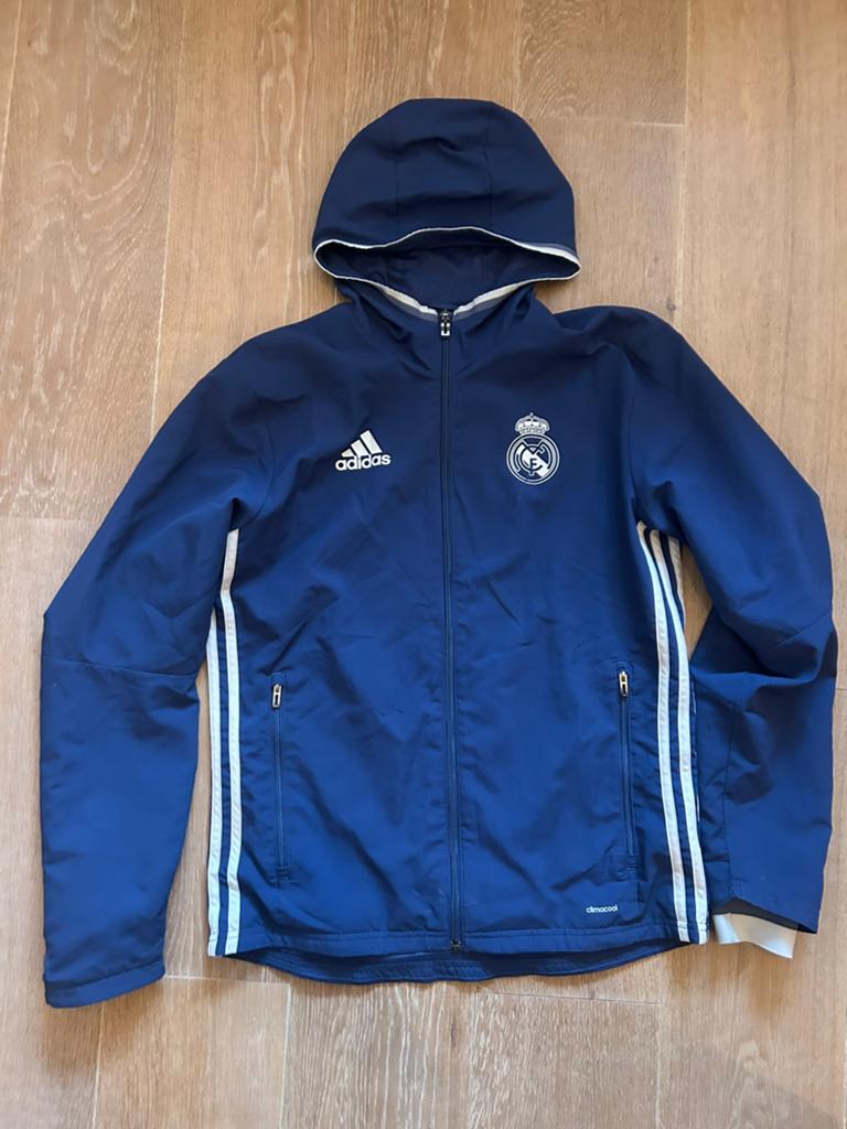 Adidas Real Madrid Trainingsjack - Blauw, Kleding | Heren, Sportkleding, Blauw, Ophalen of Verzenden, Zo goed als nieuw, Voetbal