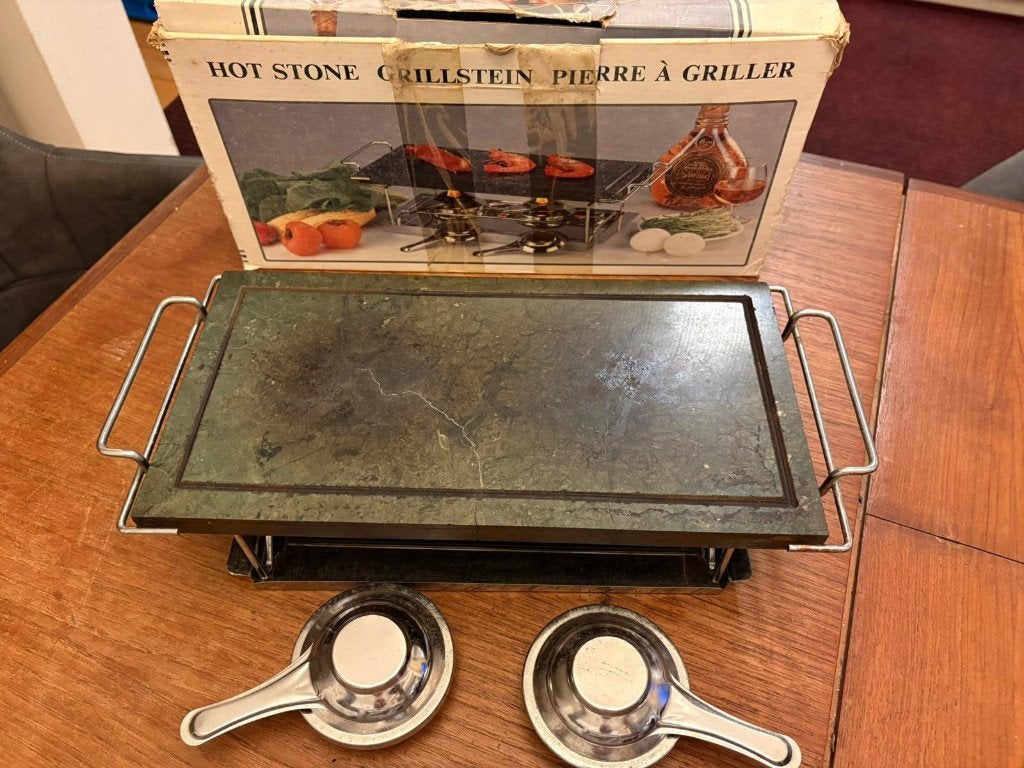 Steengrill set, Ophalen of Verzenden, Vaatwasmachinebestendig, Gebruikt, Steengrill