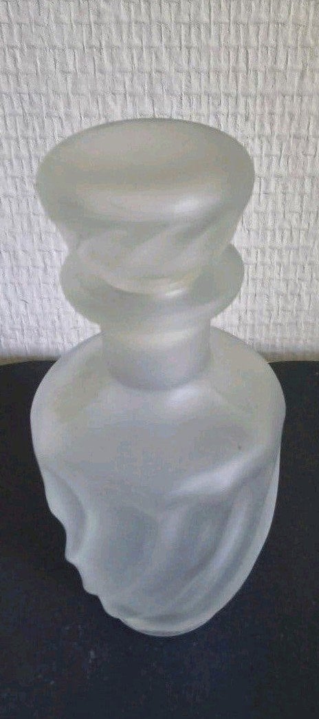 vintage matglazen parfumflesje 20 cm swirl satiné, 1950/60, Ophalen of Verzenden
