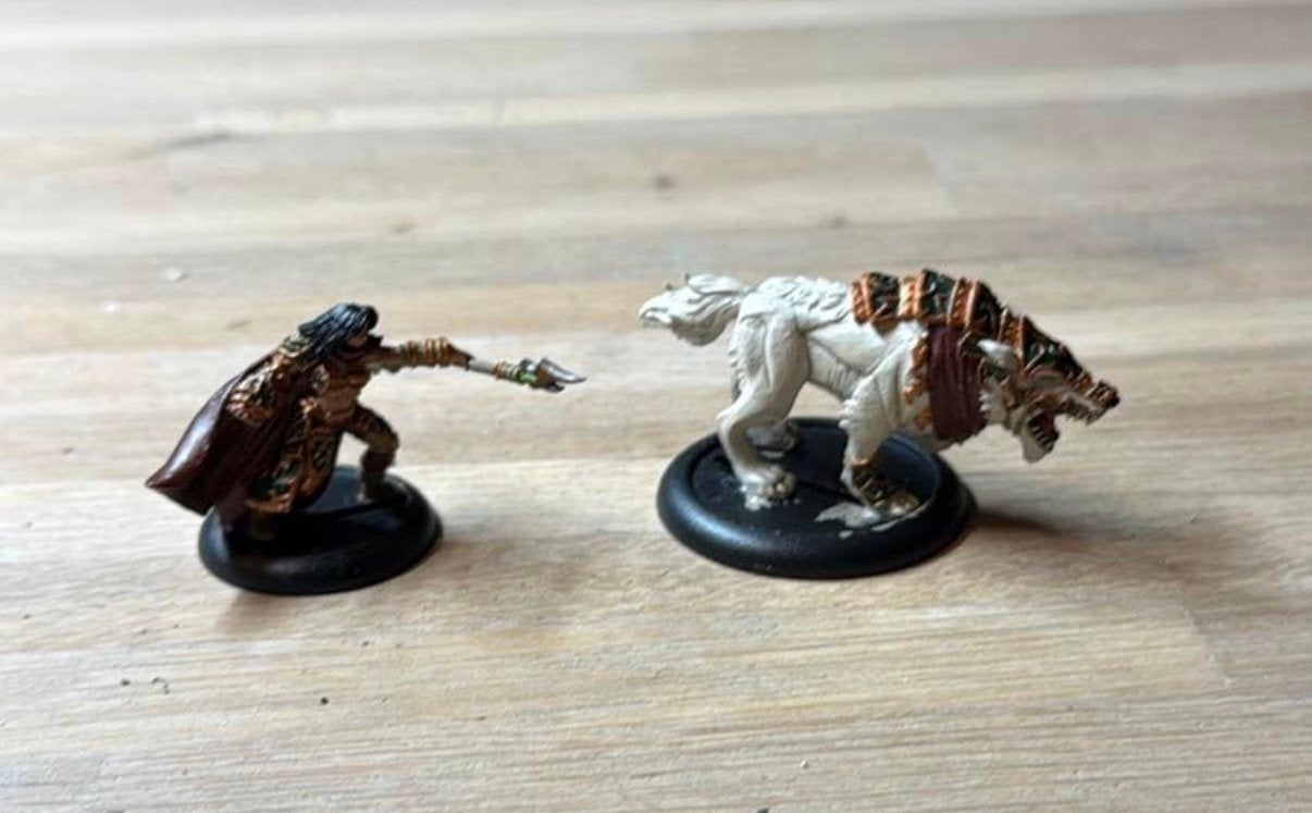 Privateer press Warlock Kaya the Moonhunter and Laris, Ophalen of Verzenden, Zo goed als nieuw