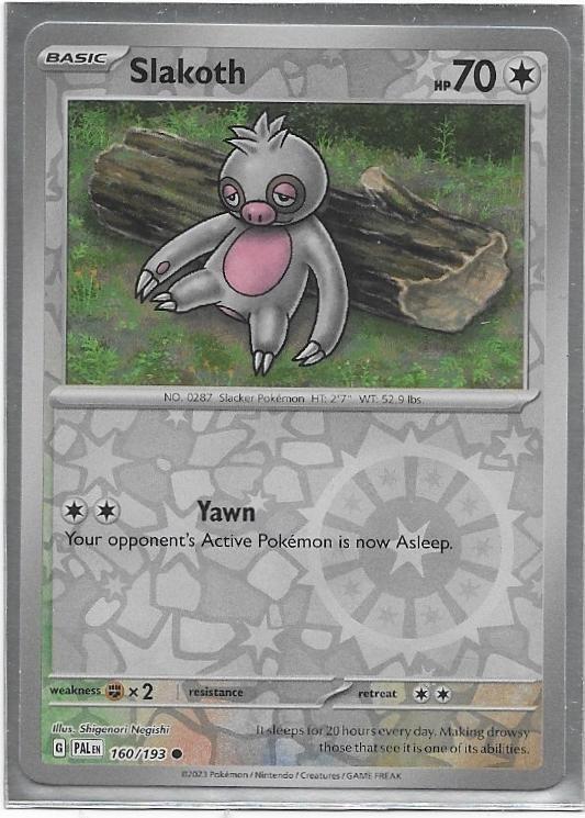 Paldea Evolved,  Slakoth [reverse] 160/193, Verzenden, Nieuw, Losse kaart