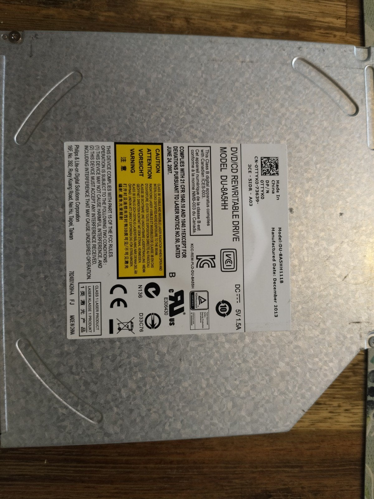 DVD/CD Rewritable Drive DU-8A6SH, Ophalen of Verzenden, Intern, Dvd, Windows