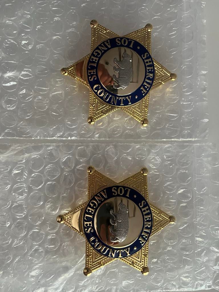 2x Los Angeles County Sheriff Ster Badge - Replica, Ophalen of Verzenden, Nieuw
