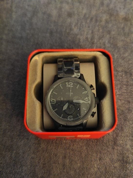 Fossil JR1401 Horloge Zwart - Nieuw in Blik, Sieraden, Tassen en Uiterlijk, Horloges | Heren, Overige merken, Staal, Staal, Polshorloge
