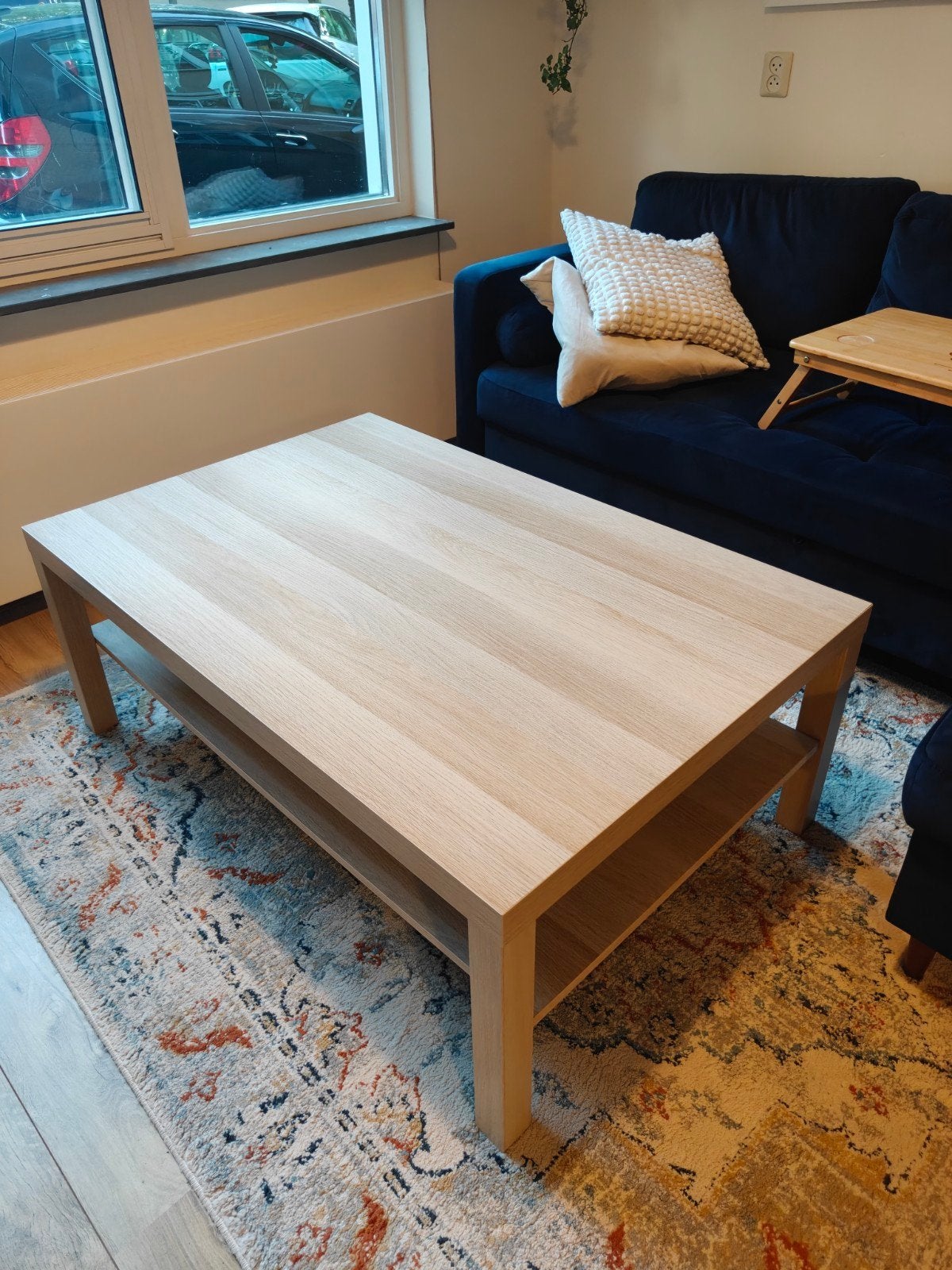 IKEA LACK salontafel, wit gelazuurd eikeneffect, 118x78 cm, Ophalen, Rechthoekig, 100 tot 150 cm, 50 tot 100 cm