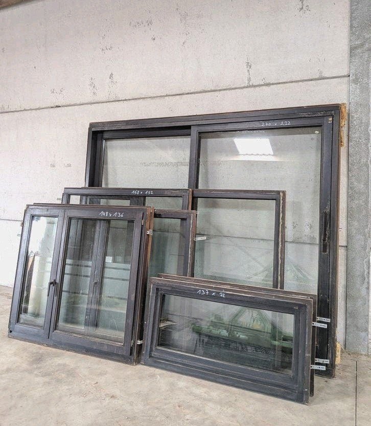 Prachtige Bundel Kozijnen: 7 Stuks Hardhout !!!, Ophalen, Gebruikt, Inclusief glas, Hout