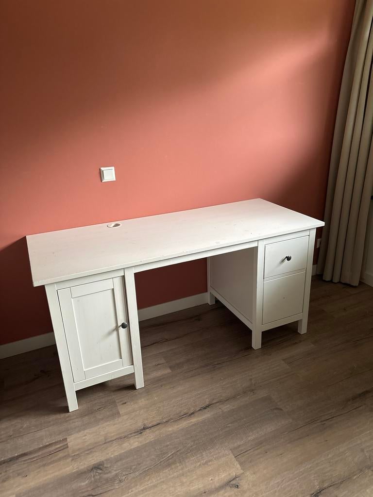 IKEA bureau met lades en kastje - Wit, Ophalen, Gebruikt, IKEA, Computerbureau