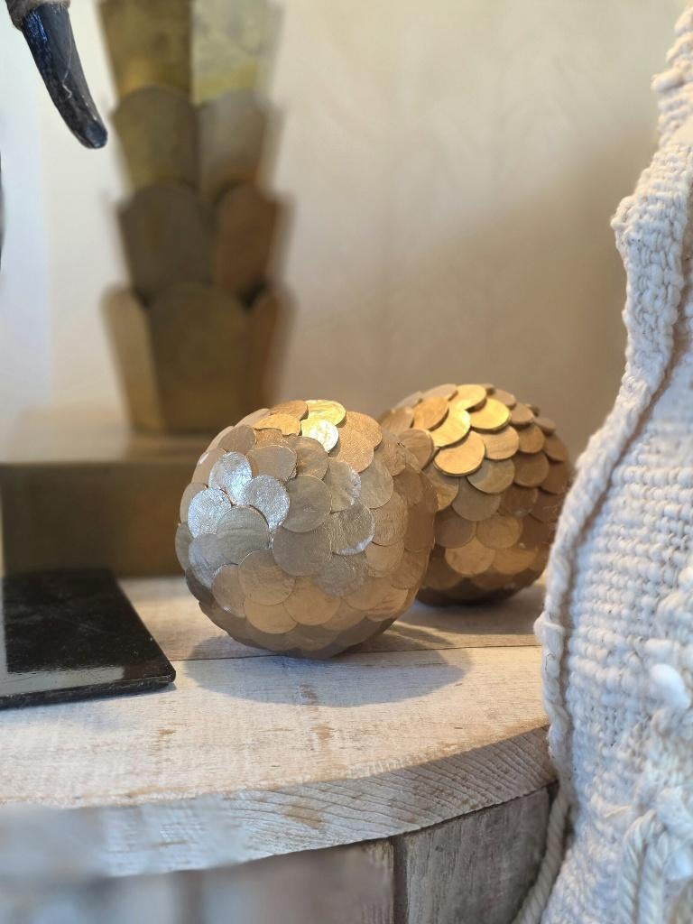 Zeemeermin gouden schelpen bal 1 uit Bali, Overige materialen, Boho, Ophalen of Verzenden, 6951nk
