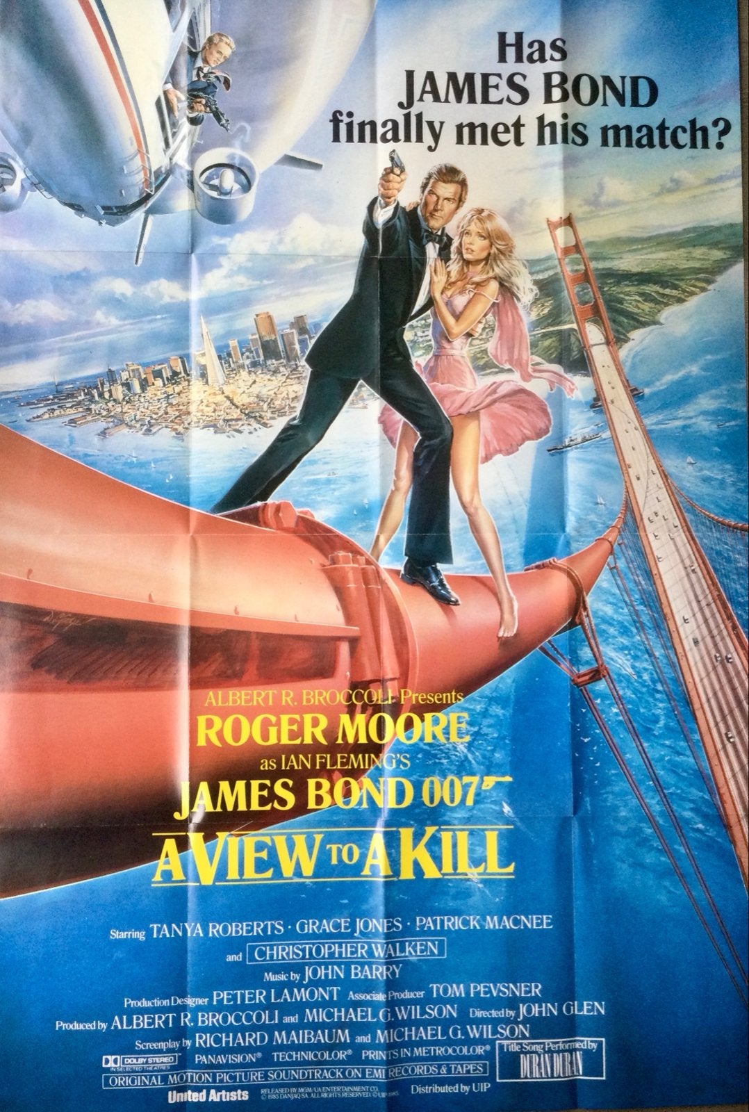 Origineel Filmposter James Bond ‘A view to a Kill’, Deurposter of groter, Ophalen of Verzenden, Film en Tv, Rechthoekig Staand