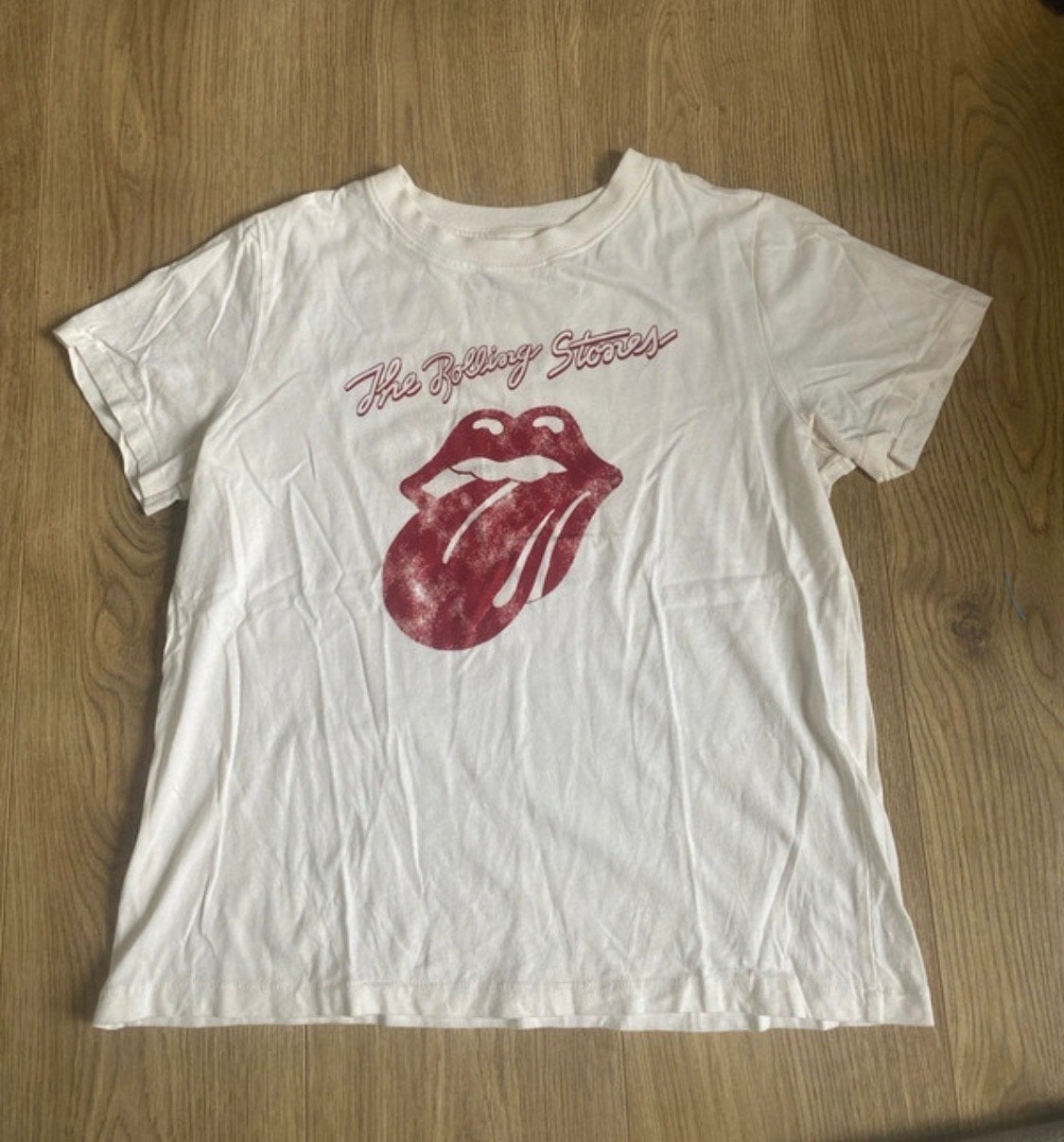 The Rolling Stones T-shirt - Maat S, Wit, Ophalen of Verzenden, Korte mouw, Maat 36 (S)