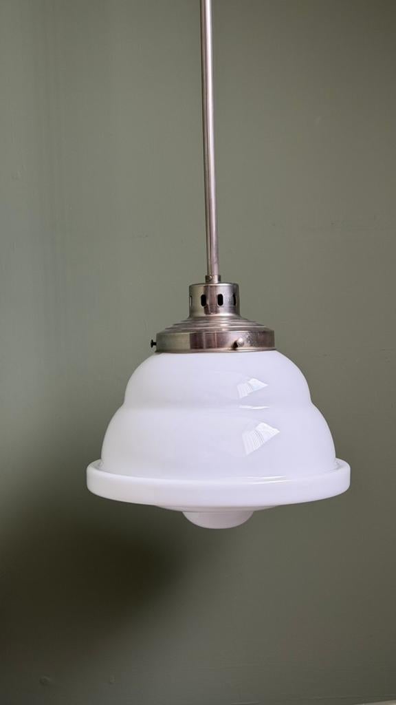 Vintage pendellamp hanglamp art deco stijl, Gebruikt, Ophalen of Verzenden, Glas, Art deco stijl