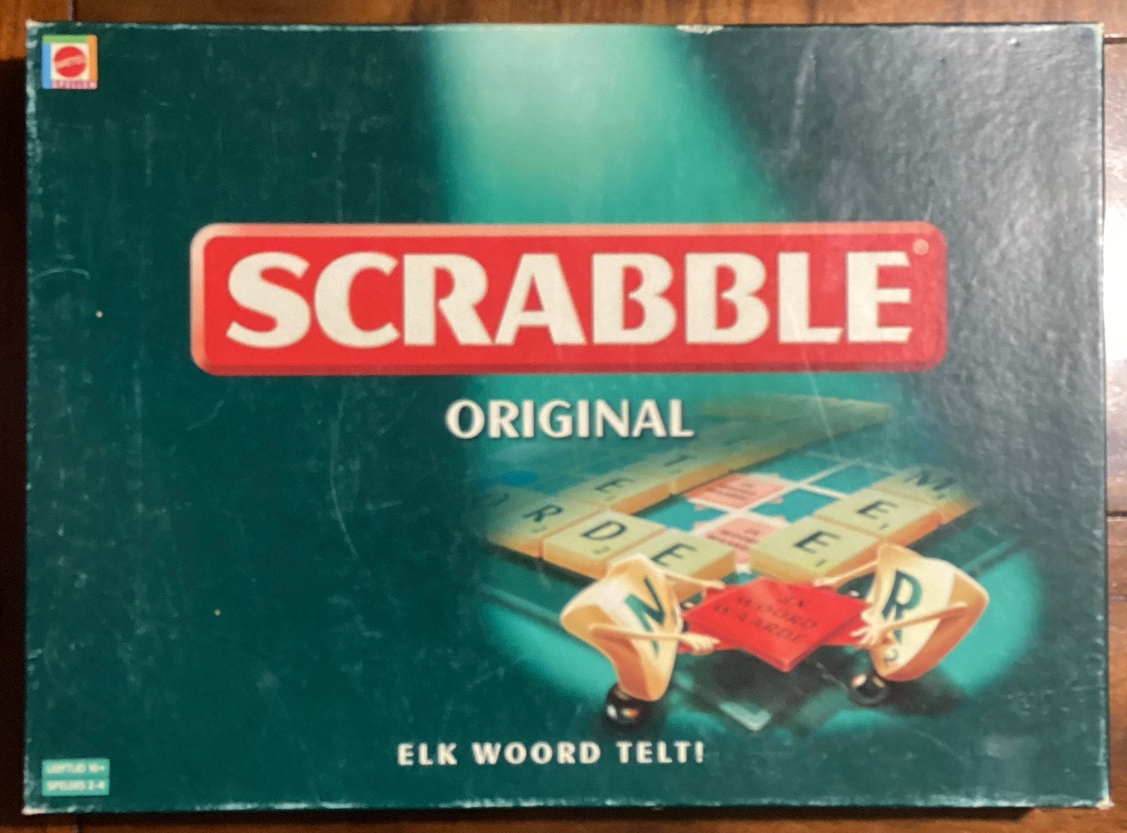 Compleet scrabble spel met plastic letters van Mattel, Ophalen of Verzenden, Zo goed als nieuw