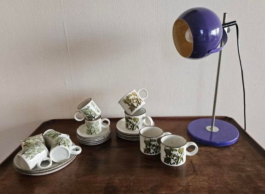 Wedgwood Stonehenge 'Green Leaves' koffie/schotel per set, Vintage, Nieuw, Ophalen of Verzenden, Kop(pen) en/of Schotel(s)