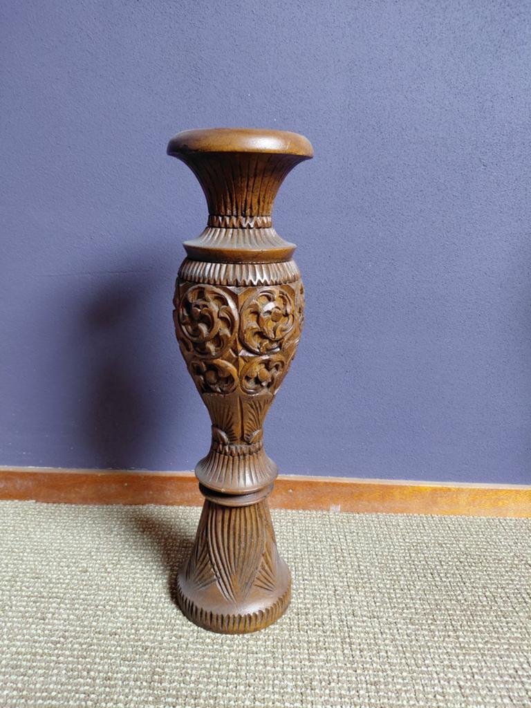 Houten vaas, Antiek en Kunst, Antiek | Kleding en Accessoires, Ophalen of Verzenden