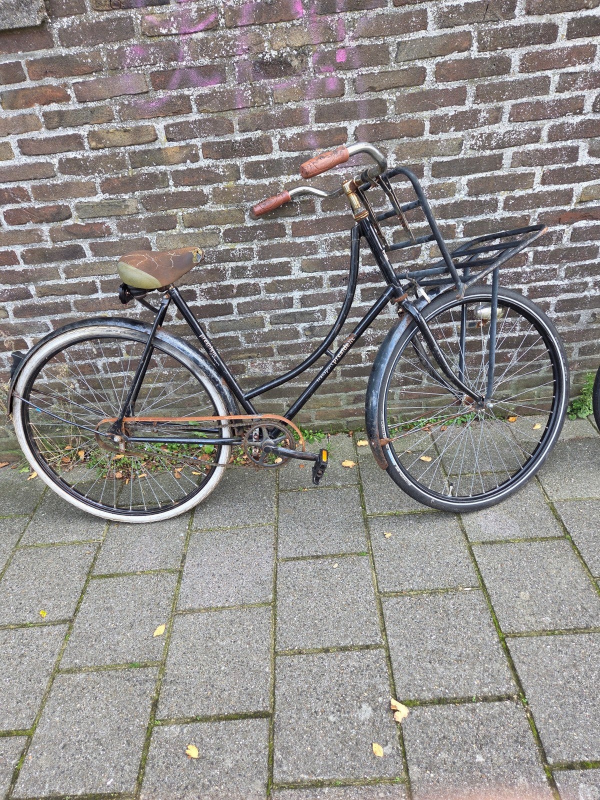 GRATIS! Vintage Damesfiets met Voordrager - Gebruikt, Overige merken, Versnellingen, Ophalen of Verzenden, Trommelrem