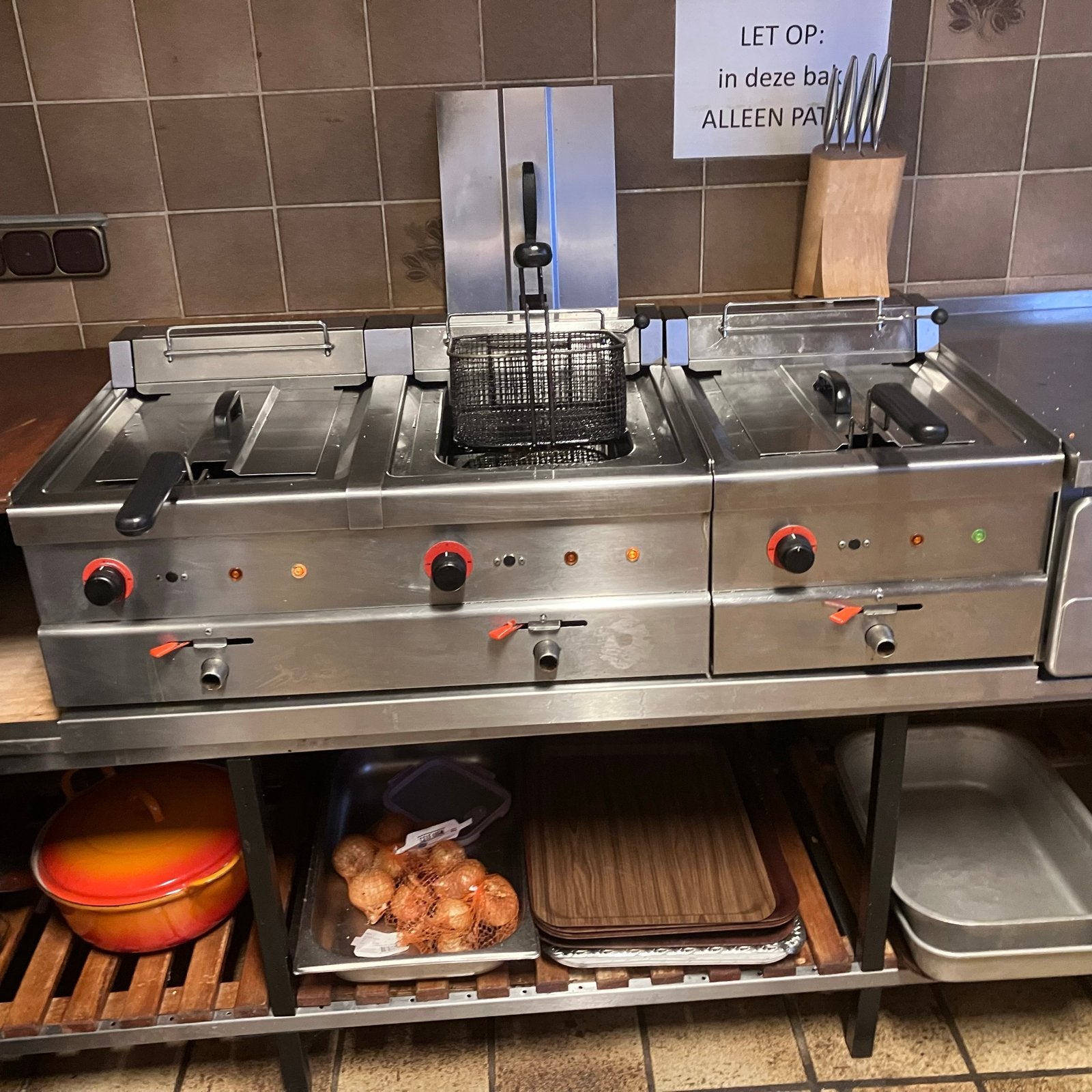 Prof. Friteuse dubbel en enkele bak RVS 2 x 380V., 4 liter of meer, Ophalen, Gebruikt, Duo-friteuse