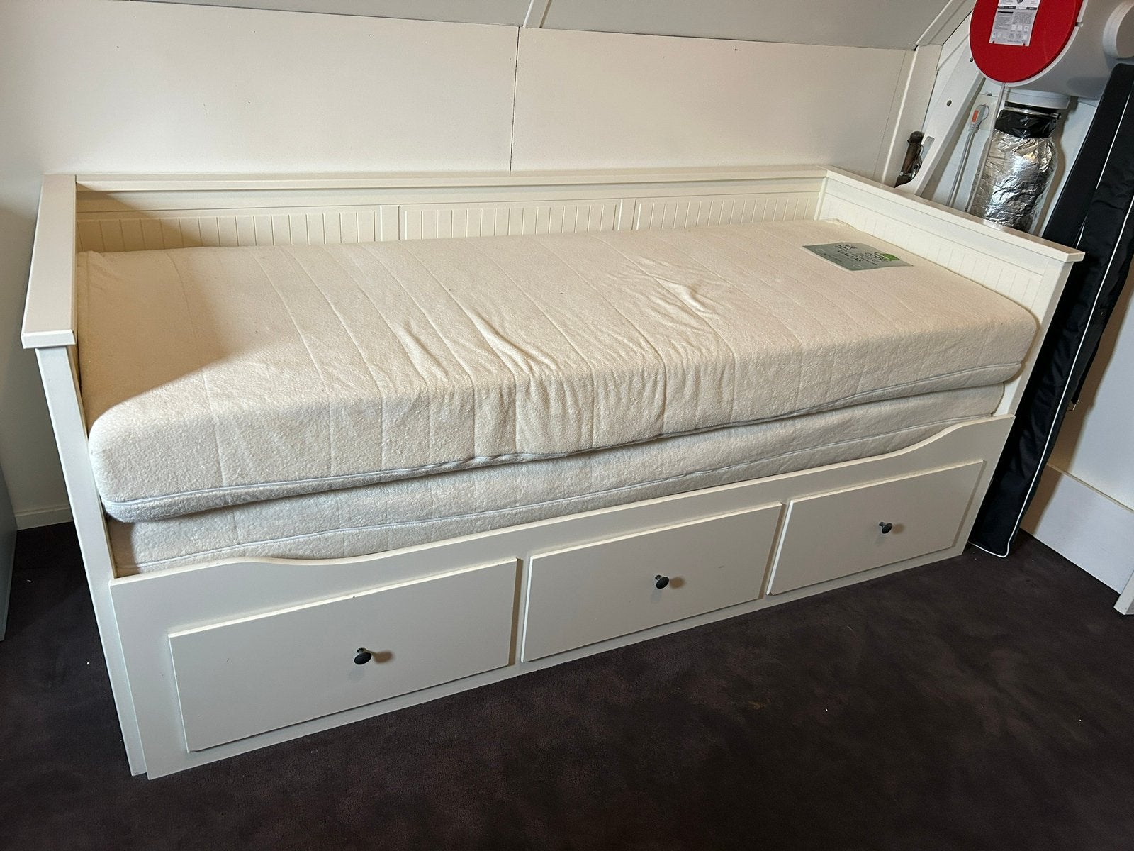 IKEA Hemnes bedbank met 3 lades wit, Ophalen, Gebruikt, Wit, Tweepersoons