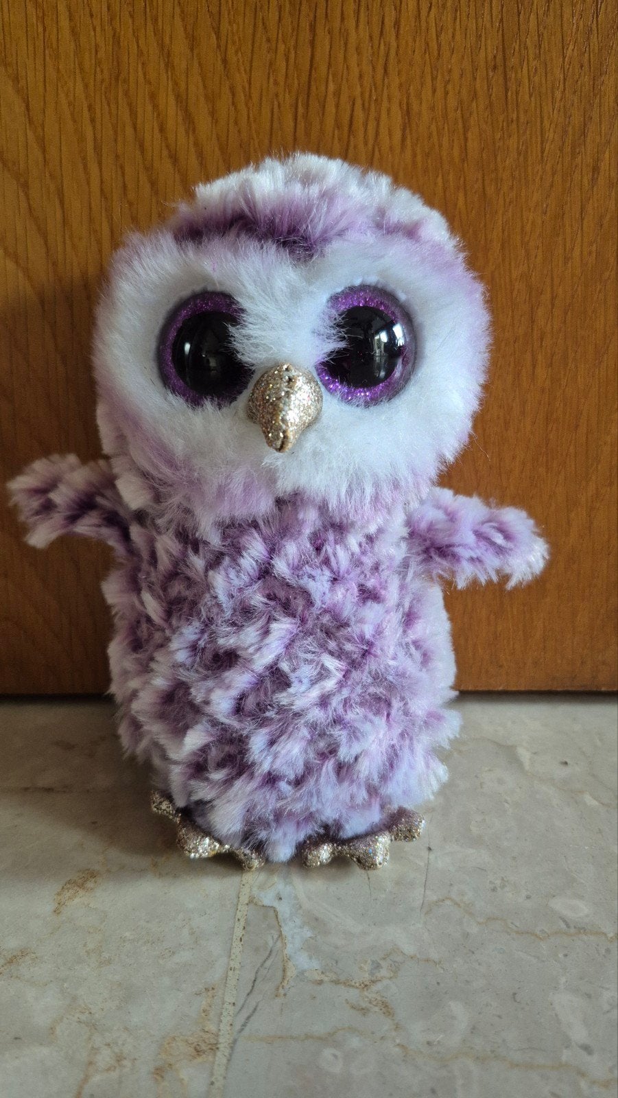 Schattige paarse uil knuffel met grote ogen, Paars, Overige karakters, Overige typen, Ophalen of Verzenden