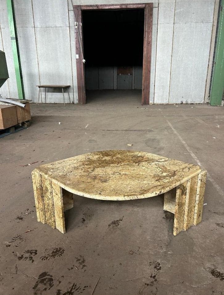 Salontafel van bruin marmer - opknapper/beschadigd, Ophalen, Gebruikt, 100 tot 150 cm, 50 tot 100 cm