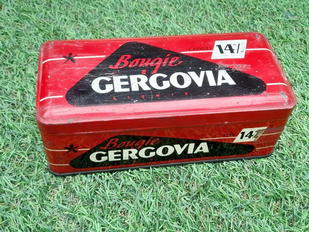 Vintage Bougie GERGOVIA blik, Verzamelen, Ophalen of Verzenden, Gebruikt, Overige, Overige merken