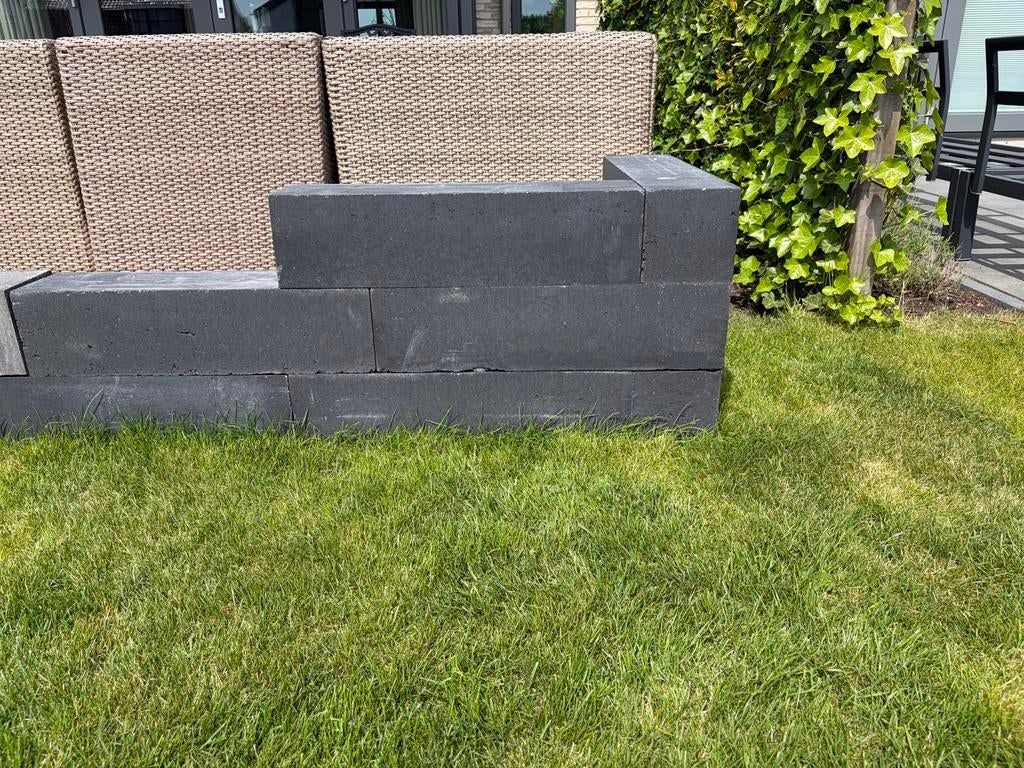 10x Stapelblokken 60x15x15 Antraciet/Zwart, Ophalen, Zo goed als nieuw, Beton, Minder dan 100 cm