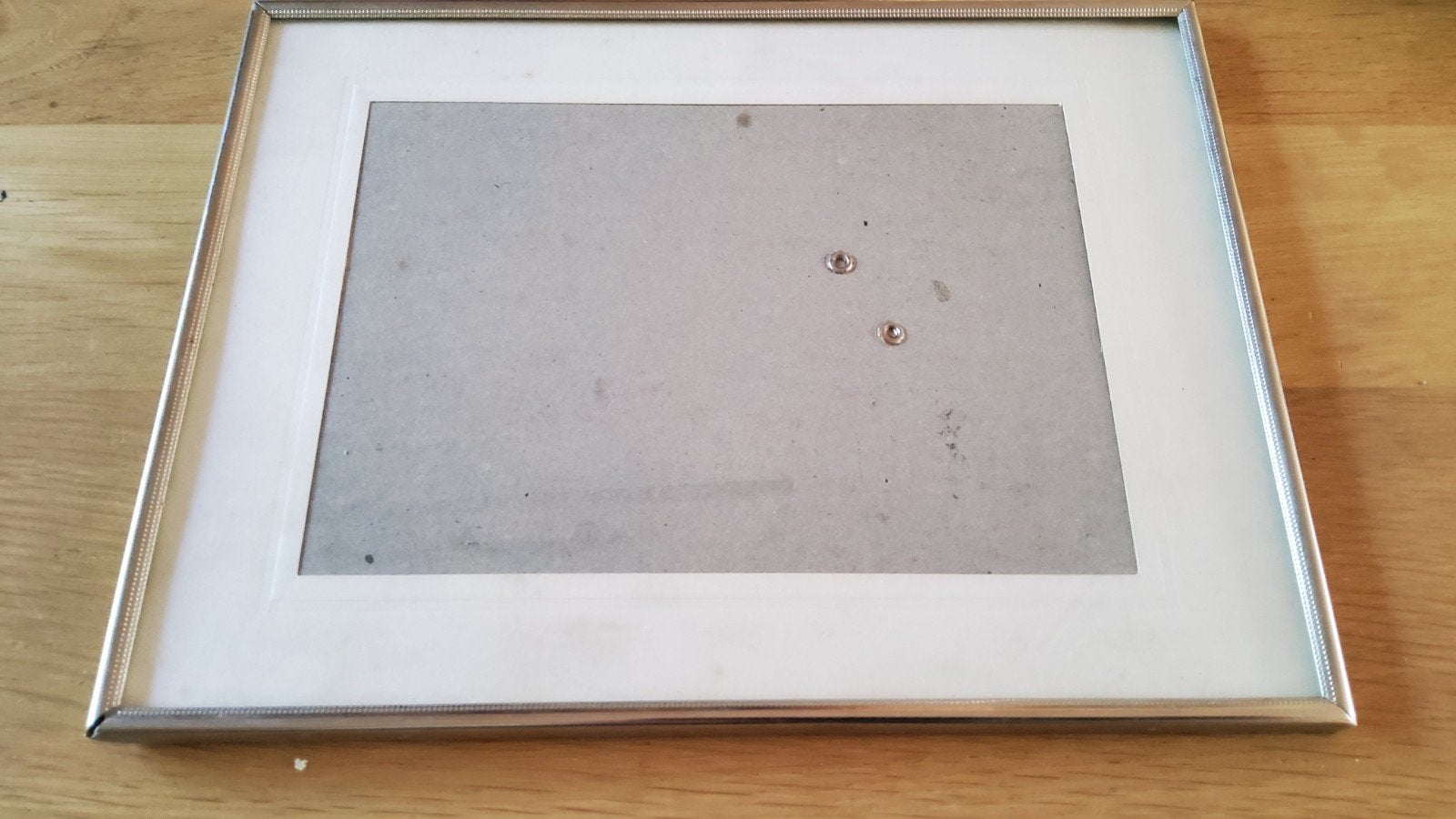 Oud retro groot zilver kleur fotolijstje glad bewerkte rand., Ophalen of Verzenden