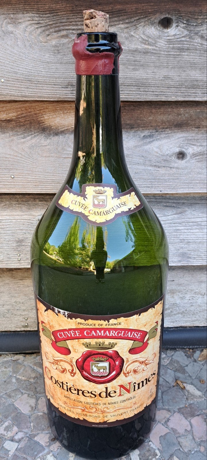 Lege XXL fles Frans 12 liter 65 cm rode wijn Nimes, Ophalen, Gebruikt, Frankrijk, Rode wijn