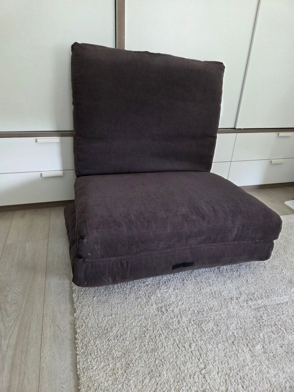 4 luxe opvouwbare loungekussens/vloerstoelen in zeer nette s, Huis en Inrichting, Ophalen of Verzenden, Zo goed als nieuw, Bruin