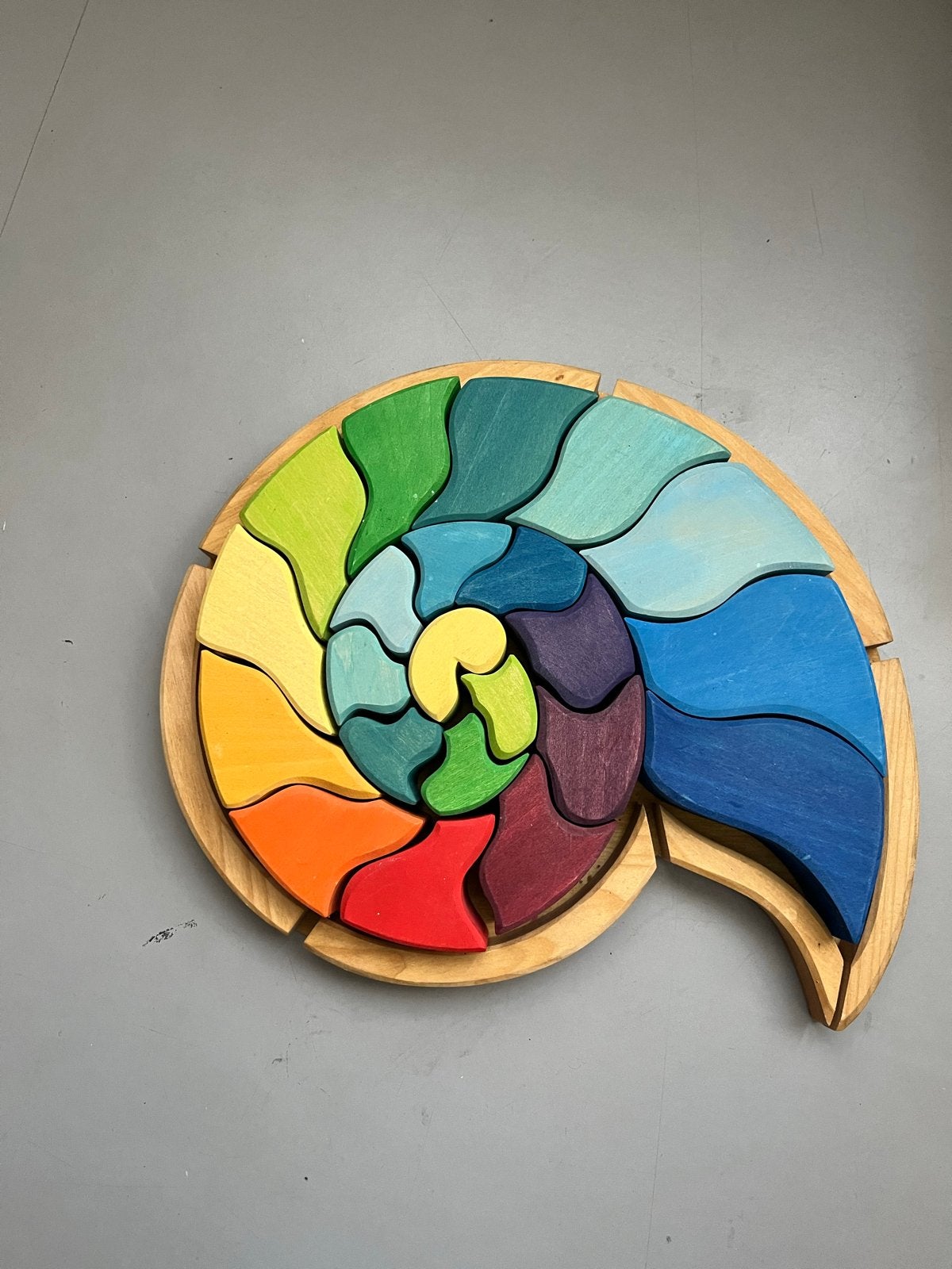 Houten Montessori Slakkenhuis Puzzel Regenboog, Ophalen, Nieuw, Overige typen