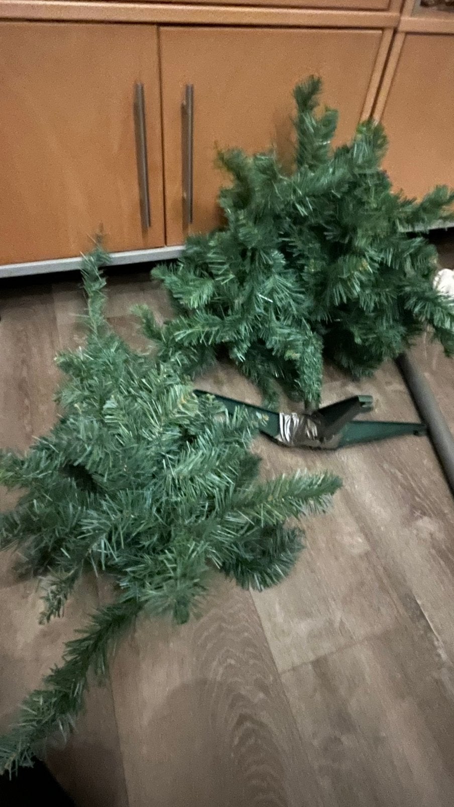 Kunstkerstboom 1.20m bestaande uit twee delen teab, Ophalen, Gebruikt