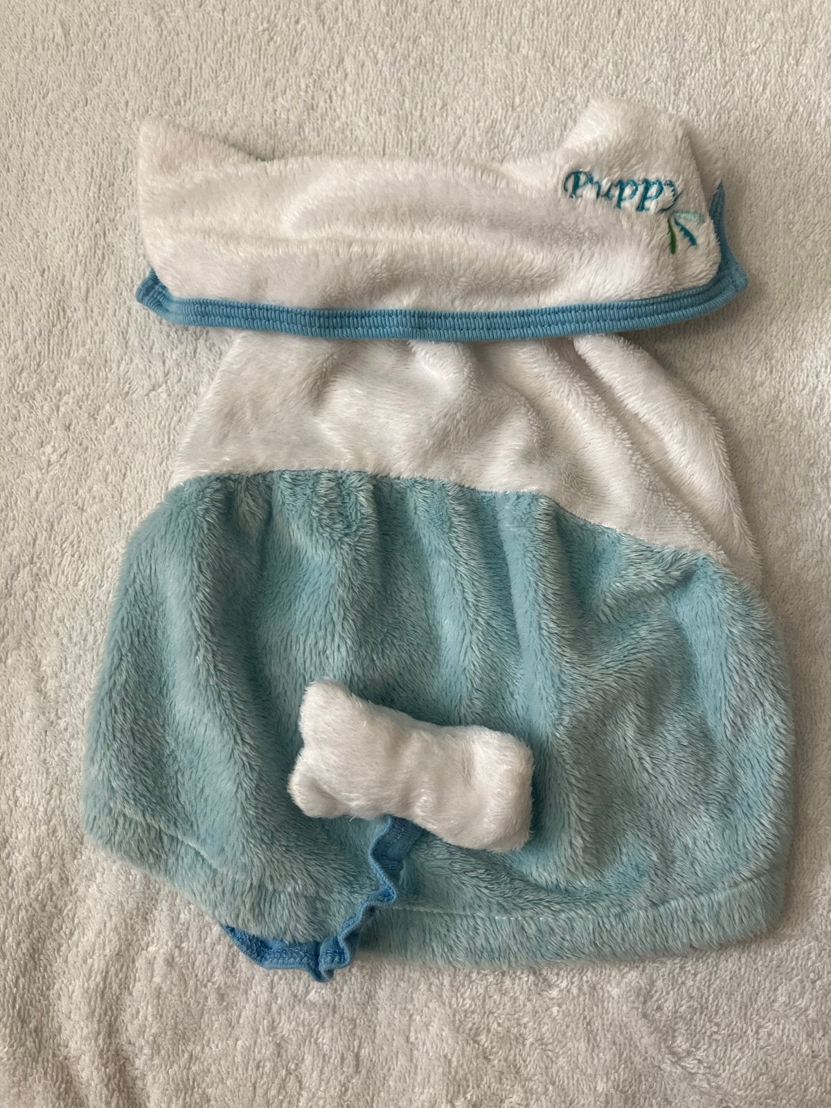 Puppy kleding wit / blauw 25 cm, Ophalen of Verzenden, Gebruikt