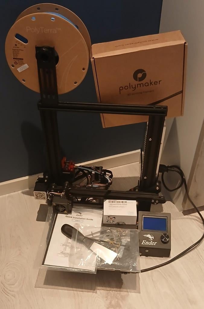 Ender 3 3d-printer met blauw filament met CR touch, Ophalen, Gebruikt, Ender 3 Creality