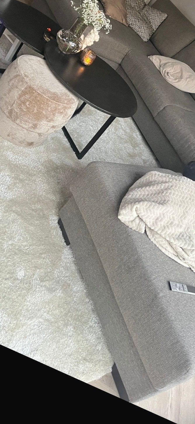 Zacht wit hoogpolig vloerkleed, Ophalen, Wit, 200 cm of meer, Zo goed als nieuw