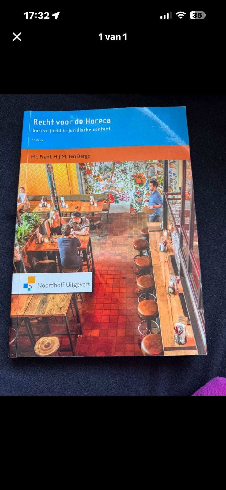 Recht voor de Horeca 5e druk, Boeken, Ophalen of Verzenden, Zo goed als nieuw, MBO