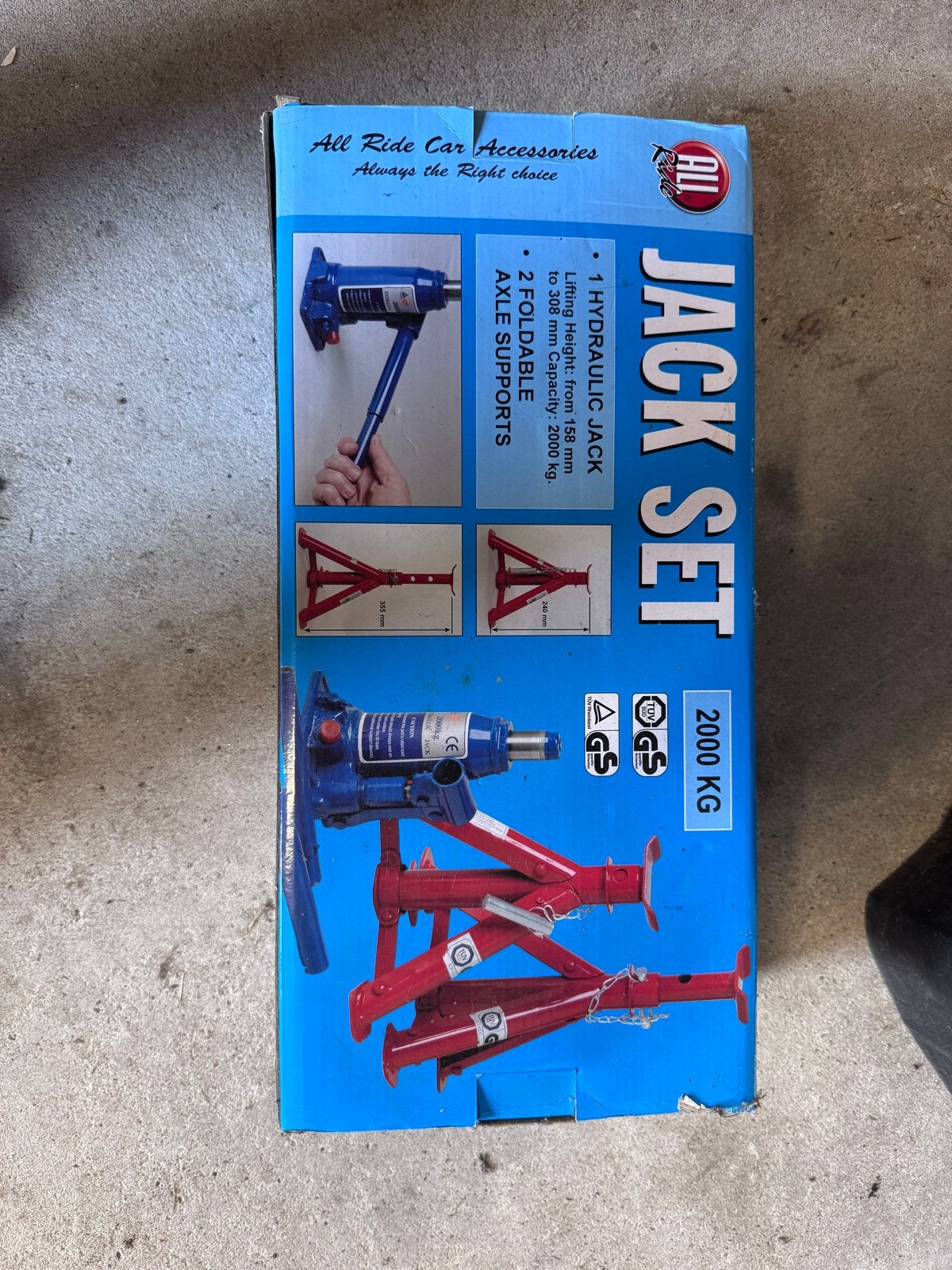 Hydraulische Krik Set 2000 kg met Assteunen, Auto diversen, Krikken, Ophalen of Verzenden, Nieuw, Hydraulisch, Potkrik