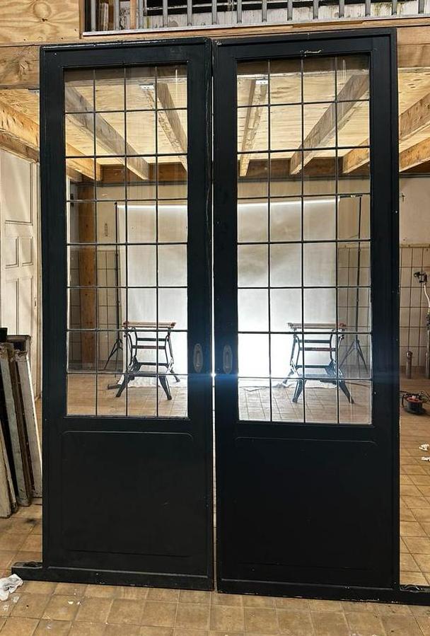 272x87 Zeer hoge set ensuite schuifdeuren met glas in lood, Ophalen, 80 tot 100 cm, 215 cm of meer, Binnendeur