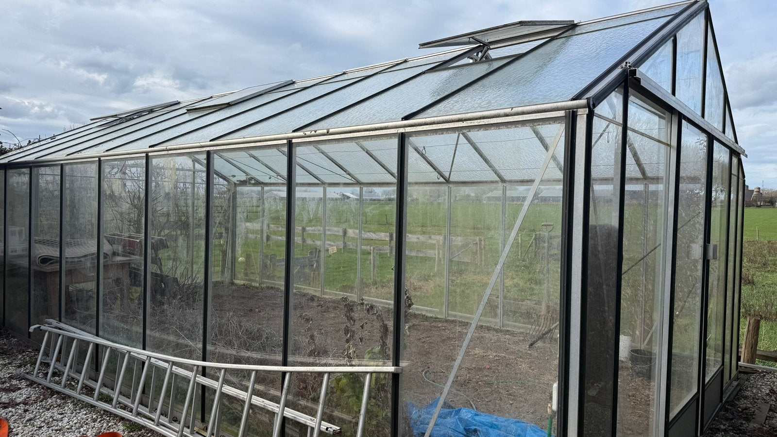Mooie grote kas, Ophalen, Glas, Aluminium