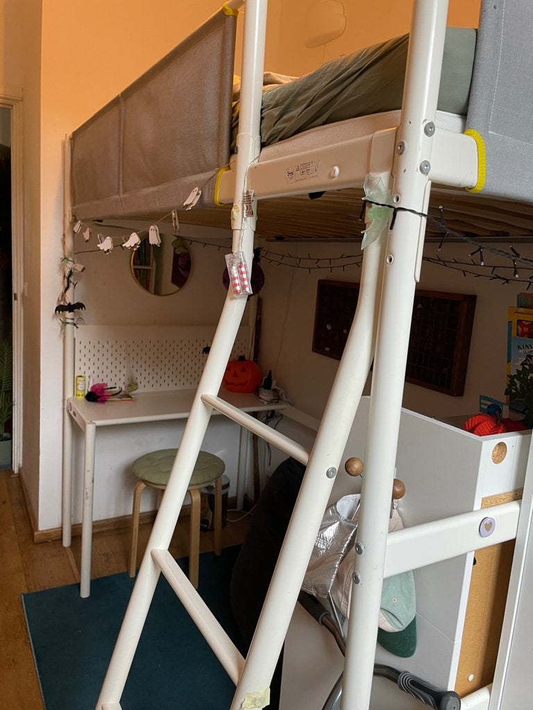 Kids Loft Bed with Desk IKEA Vitval, Ophalen, Loft Bed, Gebruikt, 90 cm