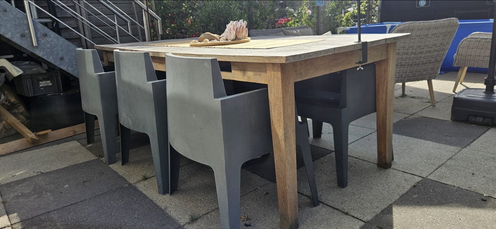 8 gebruikte Siesta Box tuinstoelen - nog in goede staat, Ophalen, Gebruikt, Kunststof