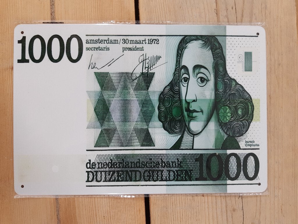 wandbord nostalgisch geld, Ophalen of Verzenden, 1000 gulden, Los biljet