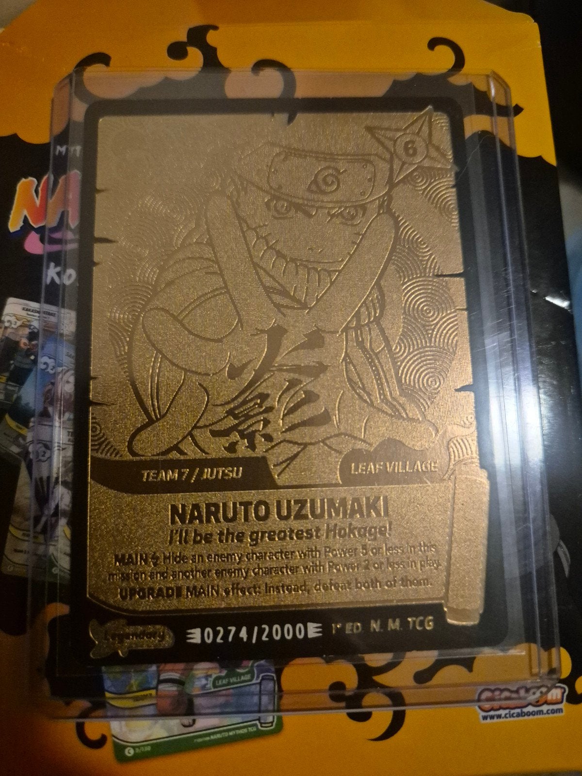 Naruto Uzumaki Gouden Legendary Kaart - 0274/2000, Ophalen, Zo goed als nieuw