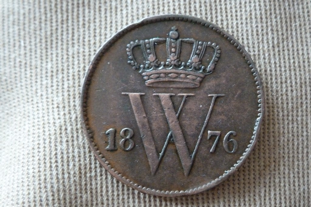 Willem 3 - oude 1 cent koper 1876 zf/zf+ (n 83, Postzegels en Munten, Ophalen of Verzenden, Koning Willem III, 1 cent, Losse munt