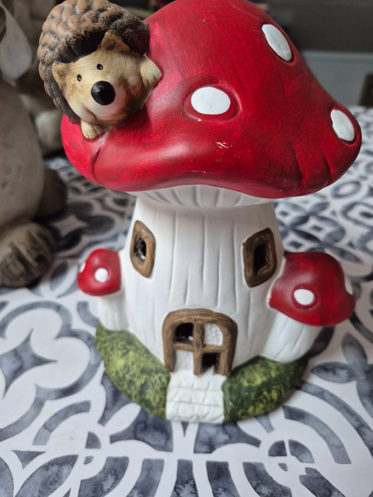 Herfst beeldje paddenstoel huis 20 cm, Ophalen, Zo goed als nieuw, Mens
