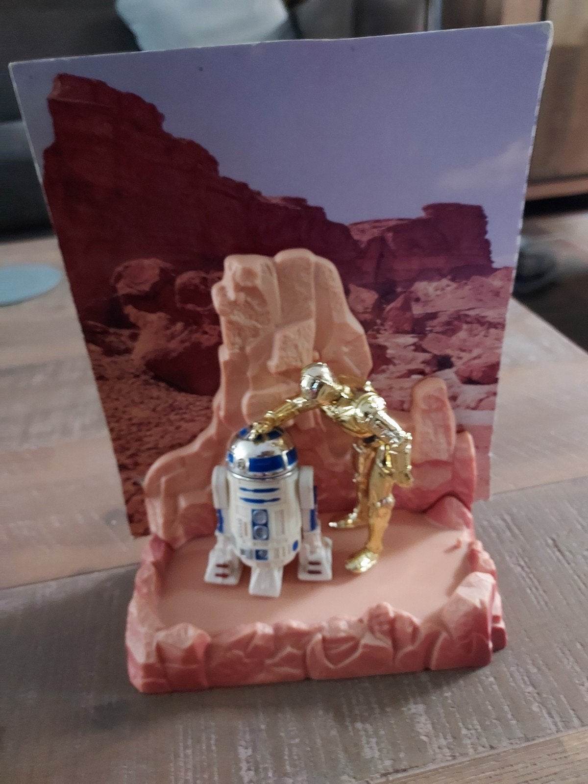 Star Wars R2-D2 & C-3PO Beeldje - Tatooine Scène, Ophalen, Zo goed als nieuw, Beeldje of Buste