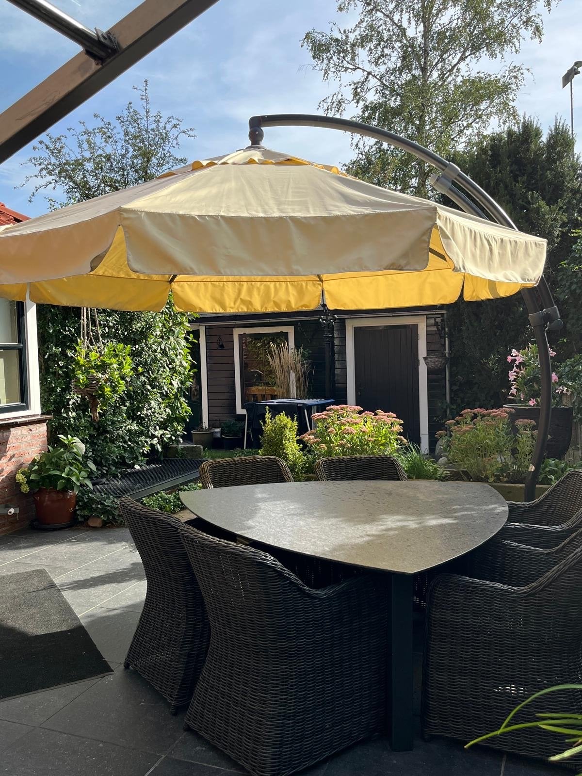 Easysun Sungarden zweefparasol, Ophalen, Gebruikt, Kantelbaar, 2 tot 3 meter