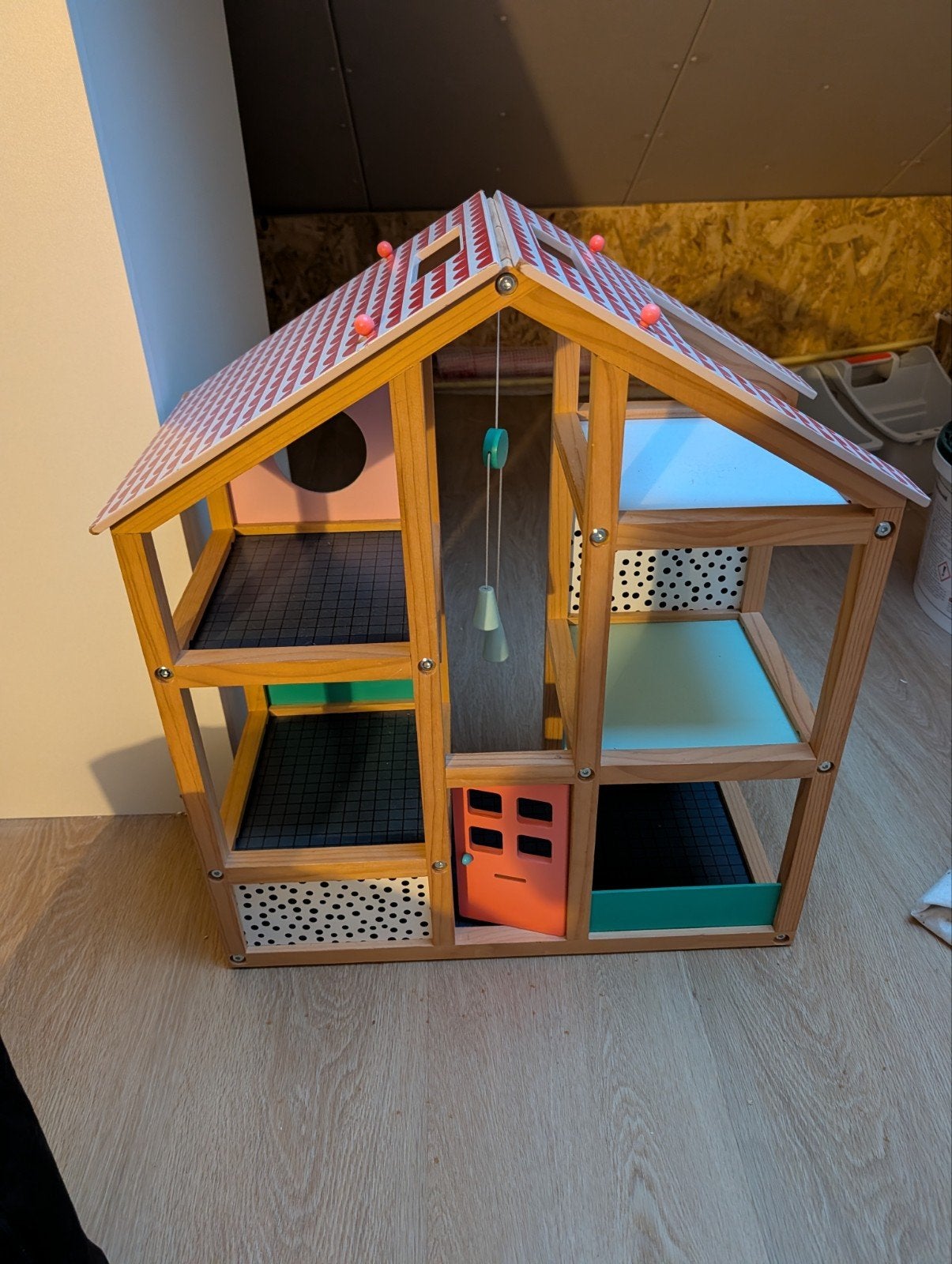 Houten (Hema) poppenhuis, Ophalen, Gebruikt, Poppenhuis