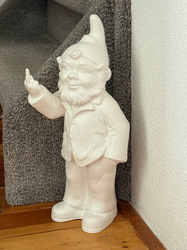 Originele fuck you kabouter van Ottmar Hörl wit, Ophalen of Verzenden, Zo goed als nieuw, Kunststof, Tuinkabouter
