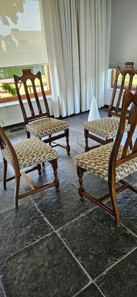 Eetkamerstoelen, Ophalen, Bruin, Stof, Vijf, Zes of meer stoelen