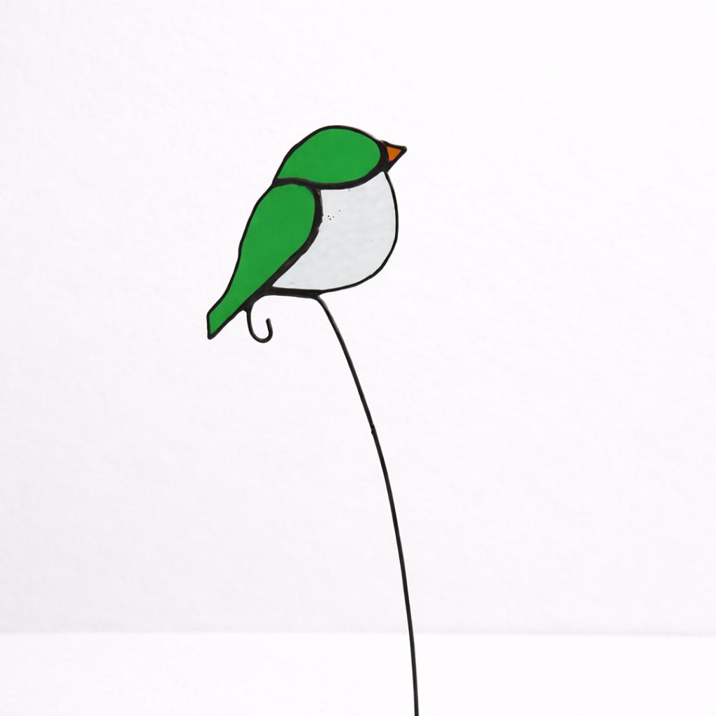 Tiffany Groene vogel op steel glas, Groen, Nieuw, Ophalen of Verzenden, Modern