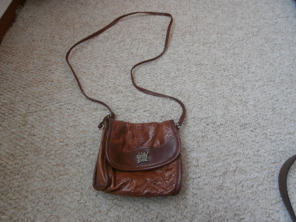 Tas schoudertas damestas handtas bruin merk Okay Sac, Ophalen of Verzenden, Gebruikt, Bruin, Handtas